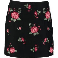 Spódniczki: Springfield FALDABORDADO FLORES Spódnica jeansowa black