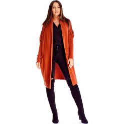 Długi sweter z kieszeniami pomarańczowy. Pomarańczowe swetry damskie Tagless, xl, z elastanu, długie. Za 172,86 zł.