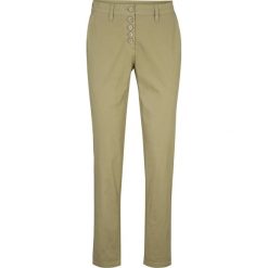 Spodnie chino z guzikami bonprix oliwkowy khaki. Zielone spodnie damskie bonprix, bez wzorów. Za 37,99 zł.