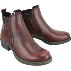 MARCO TOZZI 25418-31 507 bordeaux antic, botki damskie. Czerwone botki damskie Marco Tozzi, ze skóry, bez obcasa, bez zapięcia. Za 239,90 zł.