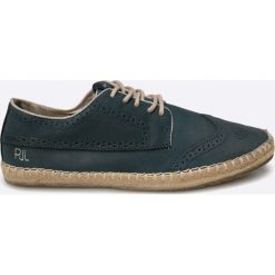 Pepe Jeans - Półbuty. Szare półbuty skórzane męskie Pepe Jeans, z okrągłym noskiem, na sznurówki. W wyprzedaży za 179,90 zł.
