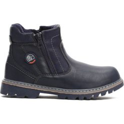 Granatowe Traperki City Park. Niebieskie buty zimowe chłopięce Born2be, z materiału, z okrągłym noskiem, na zamek. Za 69,99 zł.