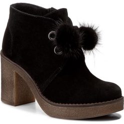 Botki ANN MEX - 8301 01D Czarny. Czarne botki damskie na obcasie marki Ann Mex, ze skóry. W wyprzedaży za 279,00 zł.