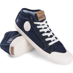 Trampki Pepe Jeans. Niebieskie trampki męskie Pepe Jeans, bez wzorów, z jeansu, bez zapięcia. Za 179,00 zł.
