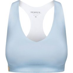 Top MONREAL LONDON Niebieski. Niebieskie bluzki damskie Monreal London, z nadrukiem, z dzianiny, bez kołnierzyka, z krótkim rękawem. W wyprzedaży za 294,00 zł.