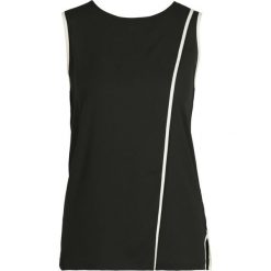 Top DKNY P9BHTA70. Czarne bluzki damskie DKNY, l, bez wzorów, polo, bez rękawów. W wyprzedaży za 189,00 zł.