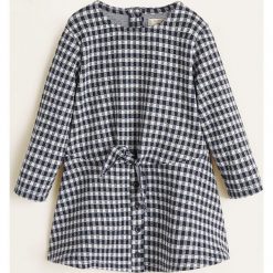 Mango Kids - Sukienka dziecięca 80-104 cm. Niebieskie sukienki dziewczęce Mango Kids, bez wzorów, z elastanu, casualowe, z długim rękawem, długie, mini, rozkloszowane. W wyprzedaży za 45,90 zł.