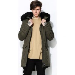 Khaki Kurtka Neutralise. Czarne kurtki męskie marki Born2be, m, z nadrukiem, z dresówki, z kapturem. Za 379,99 zł.