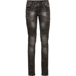 Dżinsy SKINNY w stylu biker bonprix czarny denim "washed". Czarne jeansy damskie bonprix. Za 134,99 zł.