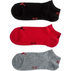 Zestaw 3 par niskich skarpet unisex PUMA - 261080001 Black/Red 232. Szare skarpetki damskie Puma, bez wzorów, z elastanu. Za 39,00 zł.