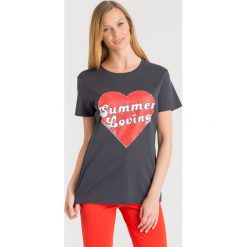 T-SHIRT Pinko. Czarne t-shirty damskie Pinko, s, z nadrukiem, z bawełny, z okrągłym kołnierzem. Za 216,00 zł.