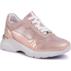 Sneakersy GINO ROSSI - WI16-PATTY-01 Pink. Różowe półbuty damskie Gino Rossi, bez wzorów, ze skóry, bez obcasa, na płaskiej podeszwie, bez zapięcia. Za 279,99 zł.