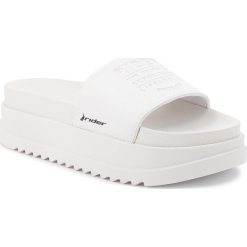 Klapki RIDER - Power Up Slide Fem 11297 White 23997. Białe klapki damskie Rider, bez wzorów, ze skóry ekologicznej, bez obcasa. Za 139,99 zł.
