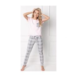 Piżama Londess Long Pink-Grey. Szare piżamy damskie Aruelle, bez wzorów, bez rękawów. Za 135,90 zł.