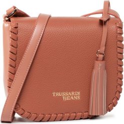 Torebka Trussardi Jeans Amanda Shoulder Sm 75B00933. Brązowe listonoszki damskie Trussardi Jeans, bez wzorów, z jeansu, bez dodatków. W wyprzedaży za 289,00 zł.