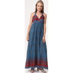 Niebieska Sukienka Measurement Unit. Niebieskie sukienki damskie Born2be, na lato, xl, bez wzorów, z tkaniny, bez kołnierzyka, bez rękawów, maxi. Za 29,99 zł.