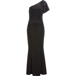 Sukienka wieczorowa bonprix czarny. Czarne sukienki damskie bonprix, bez wzorów, eleganckie, bez kołnierzyka, bez rękawów. Za 169,99 zł.