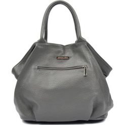 Torebki klasyczne damskie: Skórzana torebka w kolorze szarym – (S)30 x (W)37 x (G)13 cm