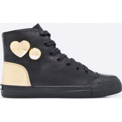 Love Moschino - Buty. Czarne buty sportowe damskie Love Moschino, bez wzorów, z materiału, sportowe. W wyprzedaży za 319,90 zł.