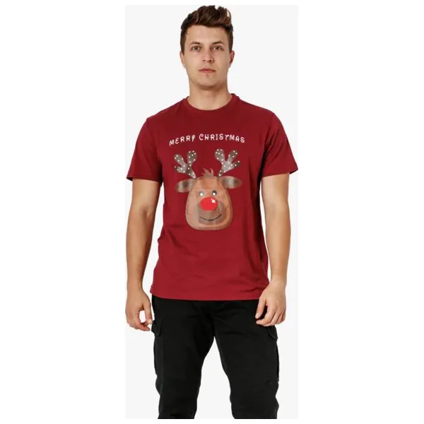 Feewear Koszulka Ss Rednose , , rozmiar L. Czerwone koszulki męskie Feewear, m, z nadrukiem, z bawełny, klasyczne, z klasycznym kołnierzykiem, bez rękawów. W wyprzedaży za 47,99 zł.