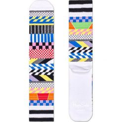 Happy Socks - Skarpety Athletic Chekered. Białe skarpetki damskie Happy Socks, bez wzorów. Za 47,90 zł.
