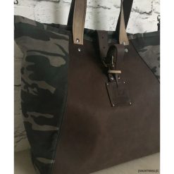 Shopper bag damskie: Torba Fio skóra-moro
