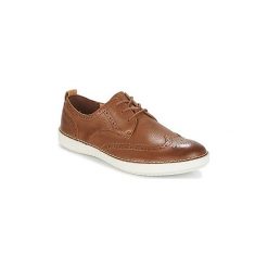 Derby Clarks KOMUTER RUN. Pomarańczowe półbuty męskie Clarks, bez wzorów, bez zapięcia. Za 391,20 zł.