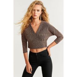 Mango - Bluzka. Żółte bluzki damskie Mango, s, z elastanu. W wyprzedaży za 59,90 zł.