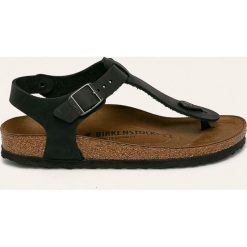 Birkenstock - Sandały skórzane Kairo. Czarne klapki damskie Birkenstock, bez wzorów, ze skóry, bez obcasa, na obcasie. W wyprzedaży za 329,90 zł.