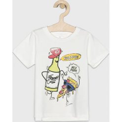 Name it - T-shirt dziecięcy 92-128 cm. Białe t-shirty chłopięce Name it, z nadrukiem, z elastanu, bez rękawów. Za 39,90 zł.