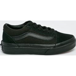 Vans - Tenisówki. Czarne trampki chłopięce Vans, bez wzorów, z gumy, z okrągłym noskiem, na sznurówki. W wyprzedaży za 159,90 zł.