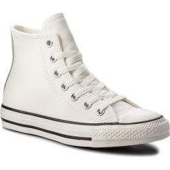 Trampki CONVERSE - Ctas Hi 157469C Egret/Egret/Black. Białe trampki i tenisówki damskie Converse, bez wzorów, ze skóry, eleganckie, bez zapięcia. W wyprzedaży za 229,00 zł.