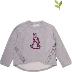 Bluza w kolorze szarym. Szare bluzy niemowlęce Fred's World by GREEN COTTON, z aplikacjami, z bawełny, bez rękawów, bez kaptura. W wyprzedaży za 95,95 zł.