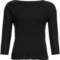 Sweter w prążek z guzikami po bokach bonprix czarny. Czarne swetry damskie bonprix, bez wzorów, bez rękawów, bez kaptura. Za 54,99 zł.
