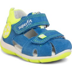 Sandały SUPERFIT - 6-09142-81 M Blau/Gelb. Niebieskie sandały chłopięce Superfit, ze skóry, bez zapięcia. W wyprzedaży za 179,00 zł.