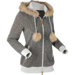 Bluzy polarowe: Bluza dzianinowa z polaru, długi rękaw bonprix szary melanż