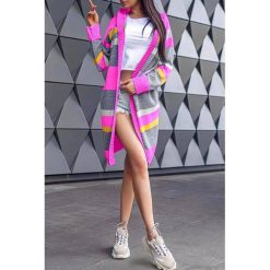 Kardigan damski NEOMA FUCHSIA. Różowe swetry damskie IVET, bez wzorów, bez rękawów, bez kaptura. W wyprzedaży za 29,00 zł.