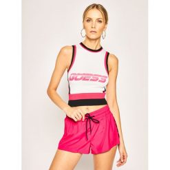 Top Guess O82A12 JR020. Bluzki damskie Guess, s, z aplikacjami, z elastanu, polo, bez rękawów. W wyprzedaży za 79,00 zł.