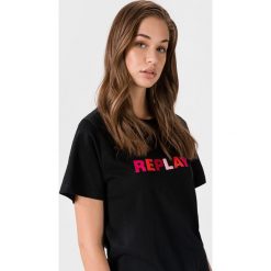 Replay Koszulka Czarny. Czarne koszulki damskie Replay, xs, z nadrukiem, z bawełny, bez kołnierzyka, z krótkim rękawem. Za 206,95 zł.