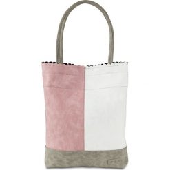 Torba shopper bonprix jasnooliwkowy - biało-stary jasnoróżowy. Szare torby damskie na zakupy bonprix, bez wzorów, retro, bez dodatków. Za 89,99 zł.
