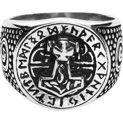 EtNox Magic and Mystic Silver Thor's Hammer Pierścień standard. Szare sygnety męskie marki etNox Magic and Mystic. Za 164,90 zł.