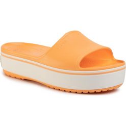 Klapki CROCS - Crocsband Platform Slide 205631-82S Cantaloupe/White. Pomarańczowe klapki damskie Crocs, bez wzorów, z tworzywa sztucznego, bez obcasa, na koturnie. Za 179,00 zł.