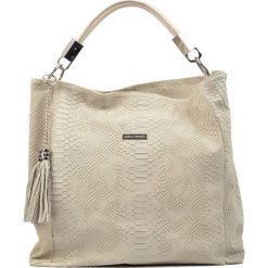Torebki klasyczne damskie: Skórzana torebka w kolorze beżowym – (S)35 x (W)48 x (G)14 cm