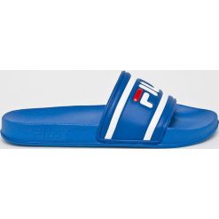 Fila - Klapki. Niebieskie kapcie męskie Fila, bez wzorów, z gumy. Za 89,90 zł.