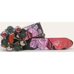 Desigual - Pasek dwustronny. Czarne paski damskie Desigual, w paski, ze skóry ekologicznej. Za 199,90 zł.
