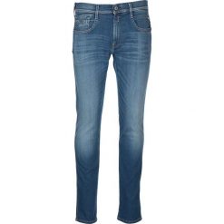 Dżinsy "Anbass" - Slim Fit - w kolorze niebieskim. Niebieskie jeansy męskie Replay, m, w paski, klasyczne. W wyprzedaży za 275,95 zł.