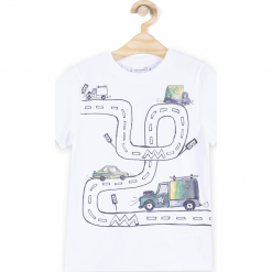 Koszulka. Białe t-shirty chłopięce marki CAR, z aplikacjami, z elastanu, z długim rękawem. Za 24,90 zł.