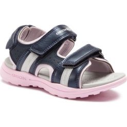 Sandały GEOX - J Vaniett G. B J926AB 05015 CF48T S Navy/Lt Pink. Niebieskie sandały dziewczęce Geox, ze skóry ekologicznej, bez zapięcia. W wyprzedaży za 139,00 zł.