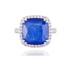 RABAT Białe Złoto Pierścionek - złoto białe 750, Brylant 0,42ct,kryształ górski. Żółte pierścionki damskie W.KRUK, z szafirem, złote. W wyprzedaży za 7795,00 zł.