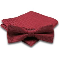 Czerwona Mucha w Delikatny Wzór Paisley + Taka Sama Poszetka, Męska MUALTS0065. Czerwone muszki męskie Alties, na imprezę, w paski, eleganckie. Za 40,00 zł.